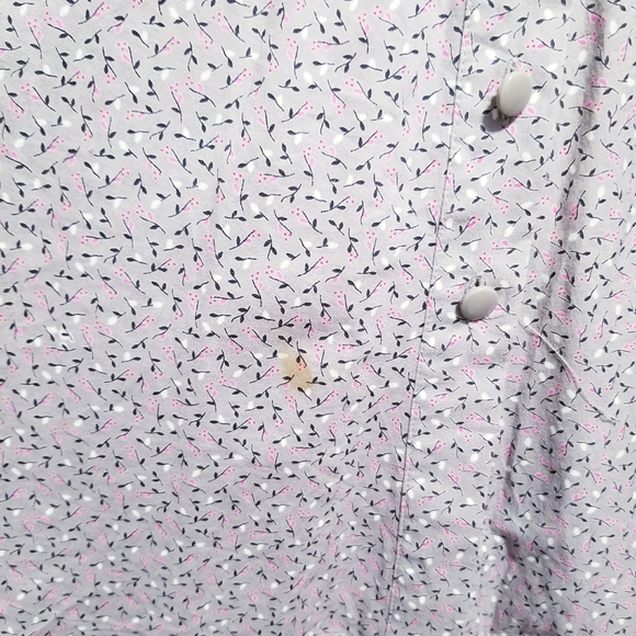 Cottagecore Floral Gray Button-Up Dress Size 34 XS - Picture 3 of 11